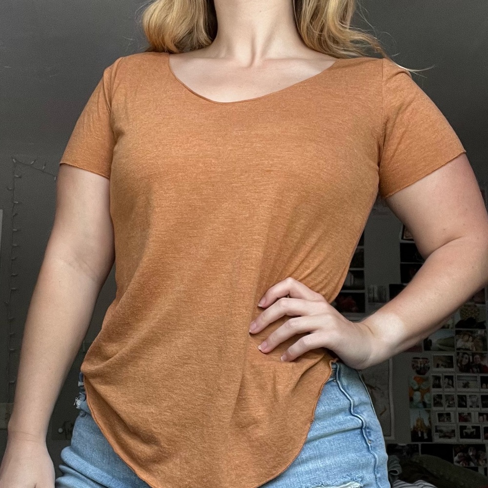 Burnt Orange Scoop Neck Tee